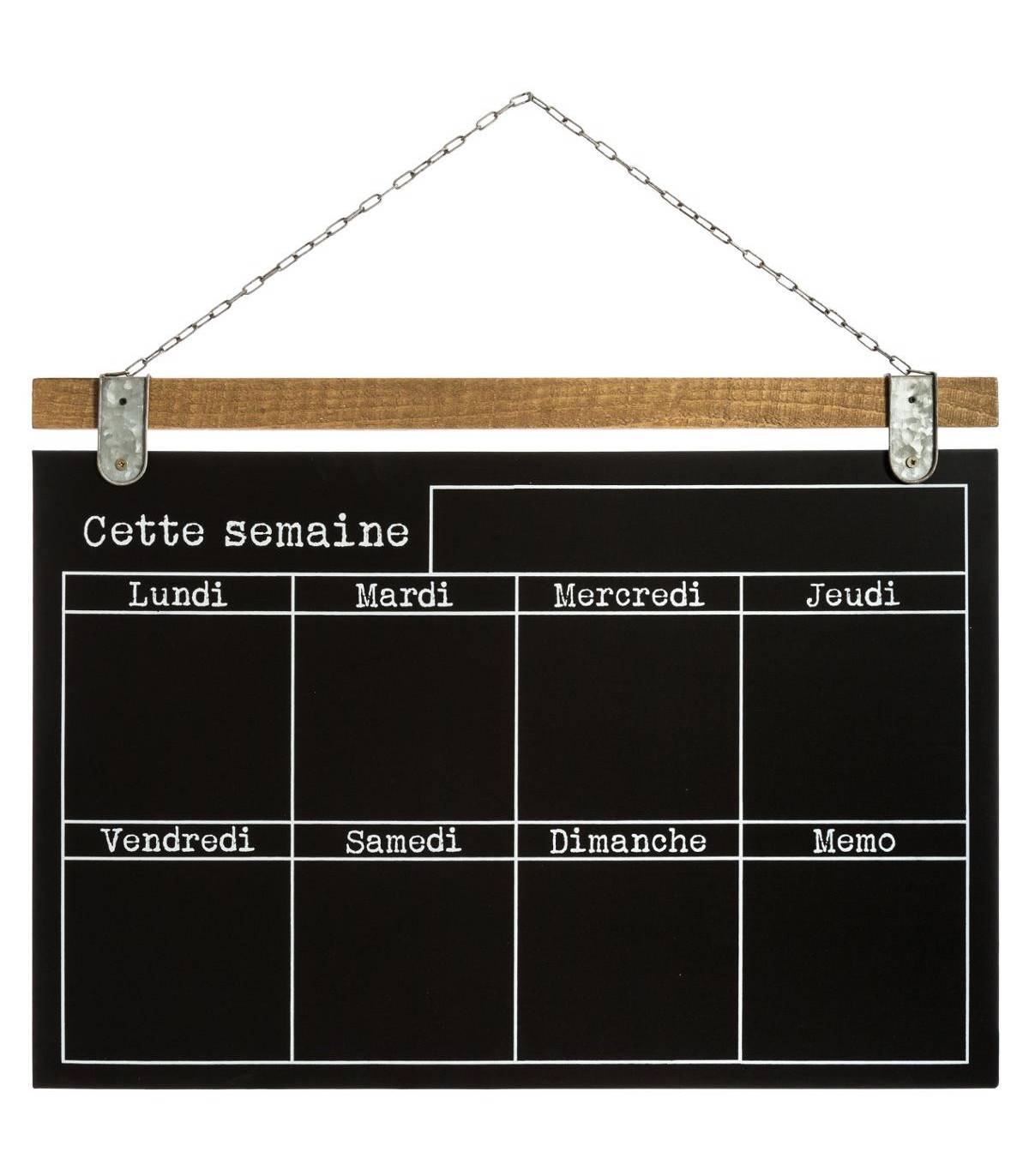Tableau Mémo Semainier ardoise 69 x 50 cm - Imagen 1