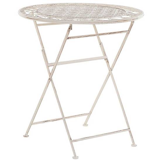 Table ronde, 2 Personnes Métal Beige clair TRIESTE - Beliani - Image 1