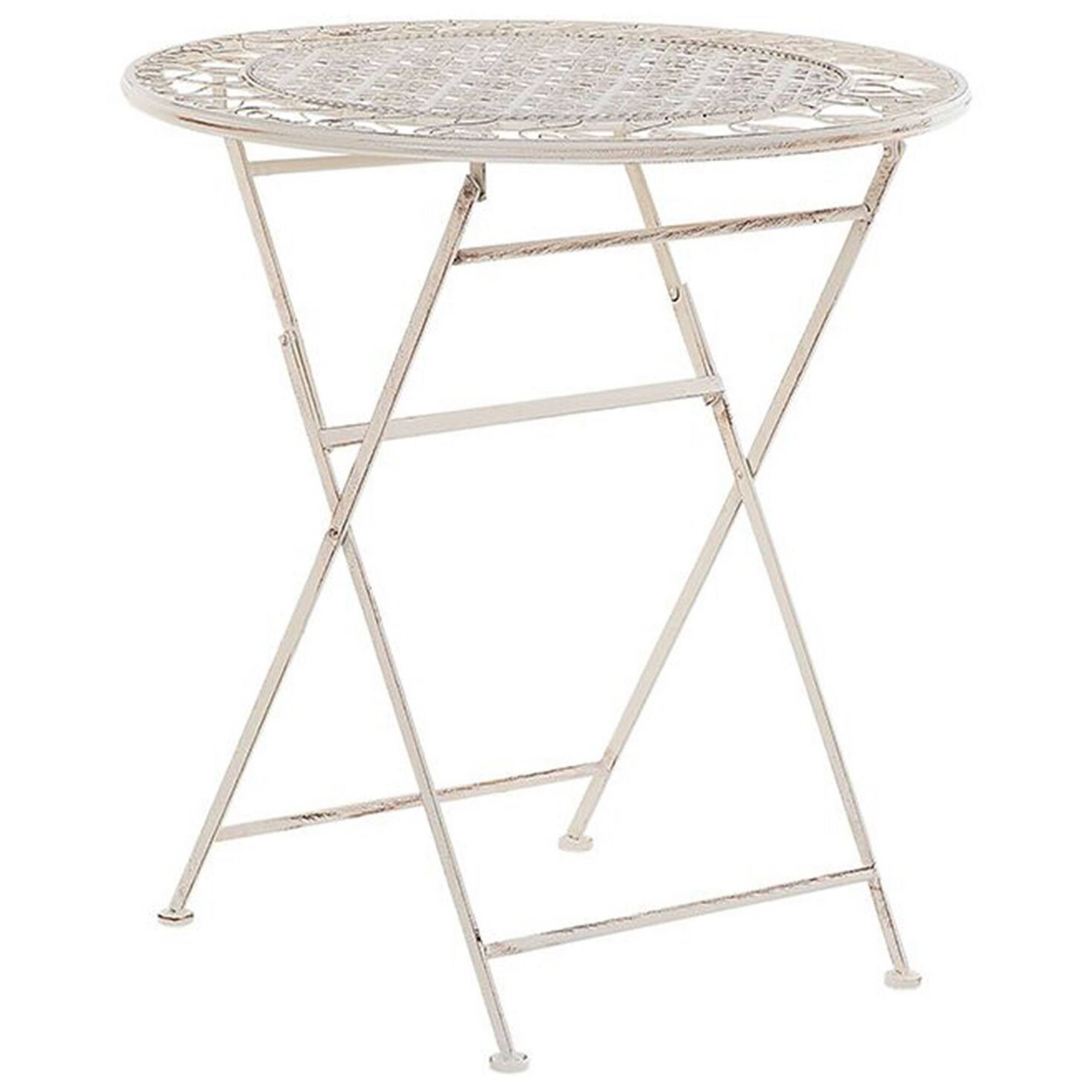 Table ronde, 2 Personnes Métal Beige clair TRIESTE - Beliani - Image 1