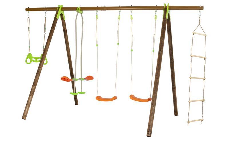 Trigano - Portique BAYANO TECHWOOD - hors tout 8,45 m² - 5 agrès fixés + 3 agrès Trigano - Imagen 1
