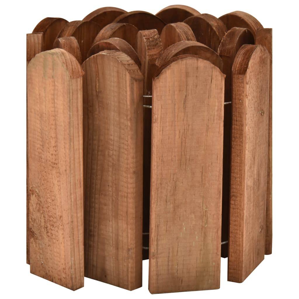 Rouleau bordure bois pin massif extérieur aménagement jardin 120x20cm brun - ComfortXL Outdoor Living - Image 2