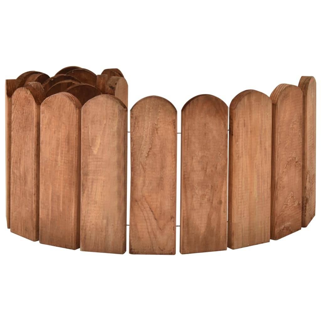 Rouleau bordure bois pin massif extérieur aménagement jardin 120x20cm brun - ComfortXL Outdoor Living - Image 3
