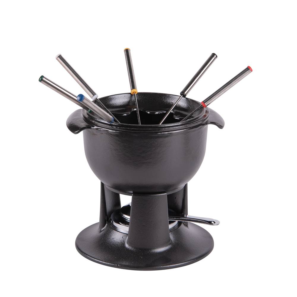 Service à fondue tulipe noir 21 cm