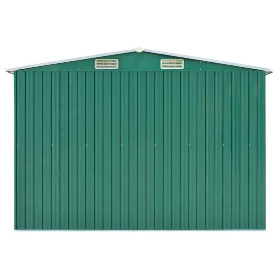 Helloshop26 - Abri de jardin cabane cabanon maison de stockage remise extérieur hangar outils robuste 257 x 990 x 181 cm acier galvanisé vert - Imagen 4