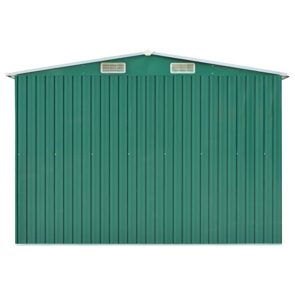 Helloshop26 - Abri de jardin cabane cabanon maison de stockage remise extérieur hangar outils robuste 257 x 990 x 181 cm acier galvanisé vert - Imagen 4