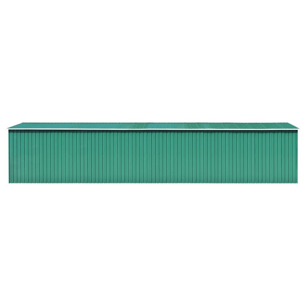 Helloshop26 - Abri de jardin cabane cabanon maison de stockage remise extérieur hangar outils robuste 257 x 990 x 181 cm acier galvanisé vert - Imagen 3