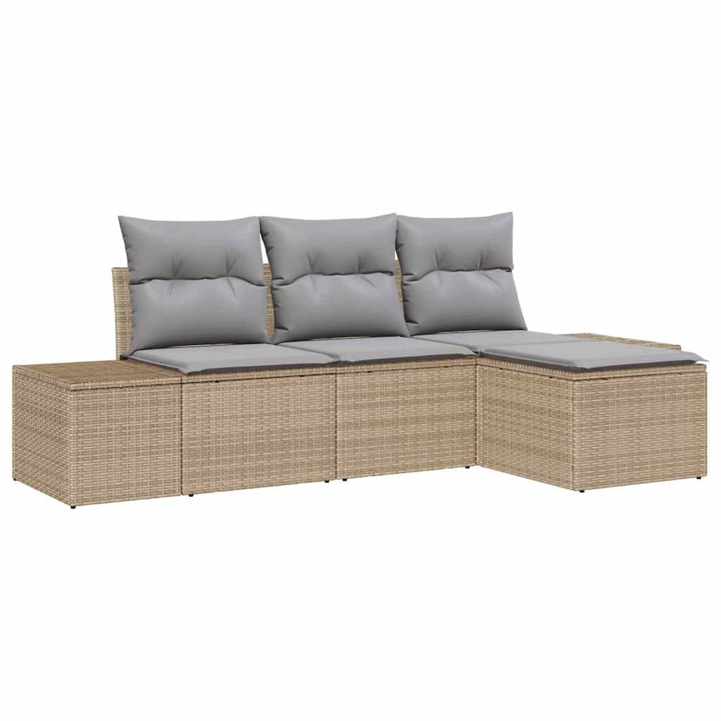 Vidaxl - Ensemble de canapé de jardin 4 pcs Beige et Gris clair vidaXL 3355679 - Image 2