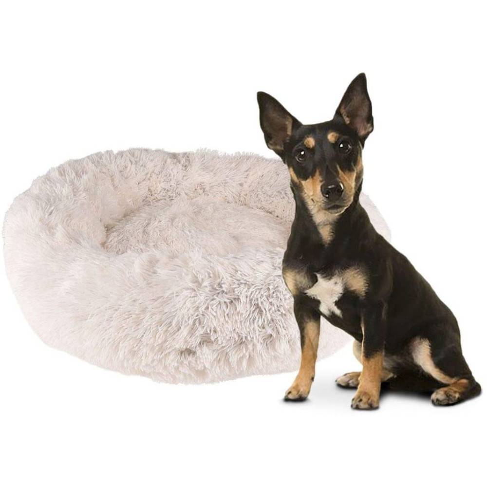 Coussin KREMS rond ø 70 cm anti stress couleur blanc pour chiens - Image 1
