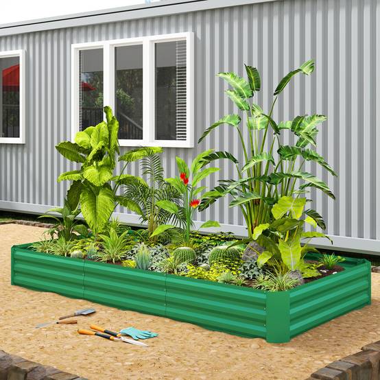 PANGIVO - Carré potager acier galvanisé vert 240 x 120 x 30 cm - PANGIVO - Image 10