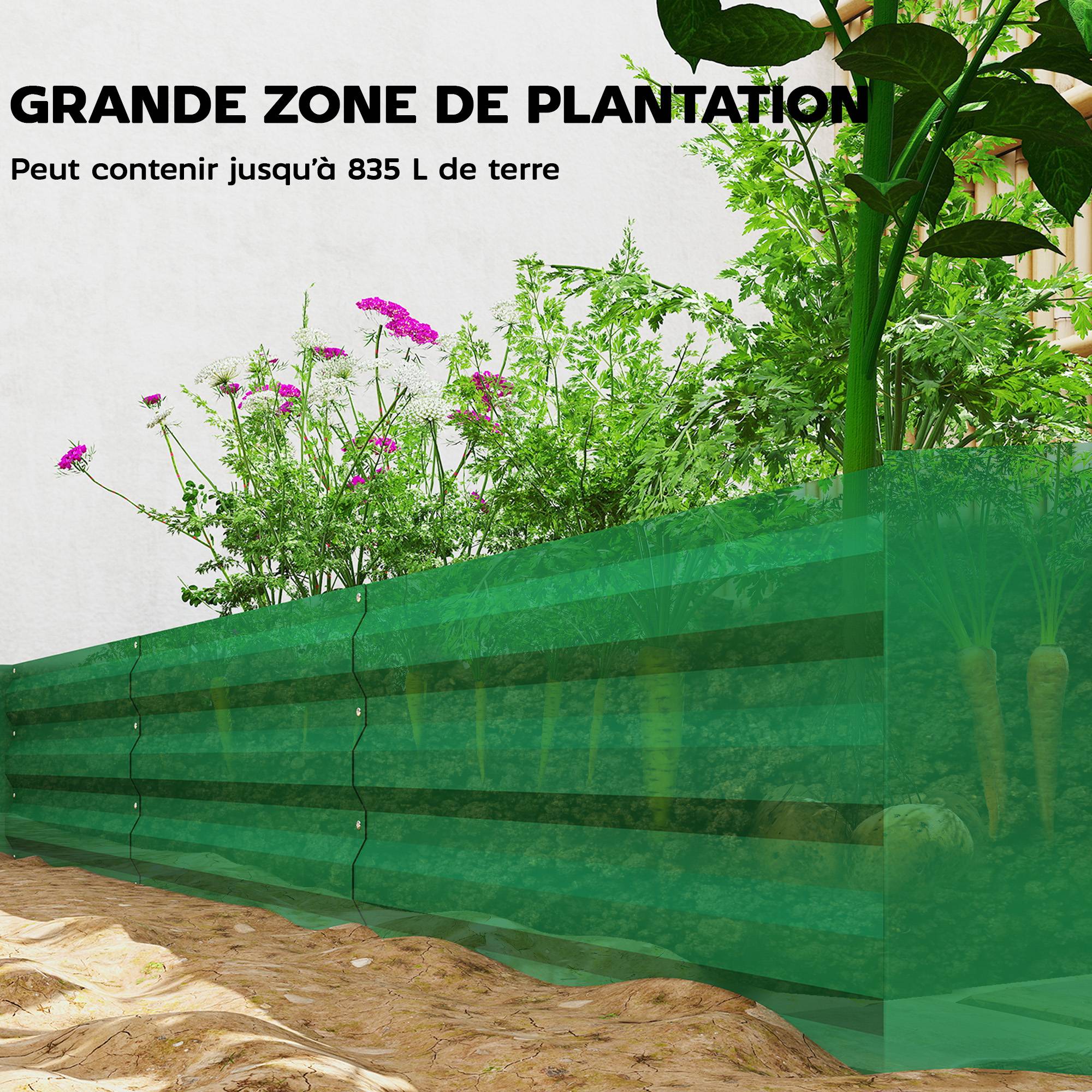 PANGIVO - Carré potager acier galvanisé vert 240 x 120 x 30 cm - PANGIVO - Image 6