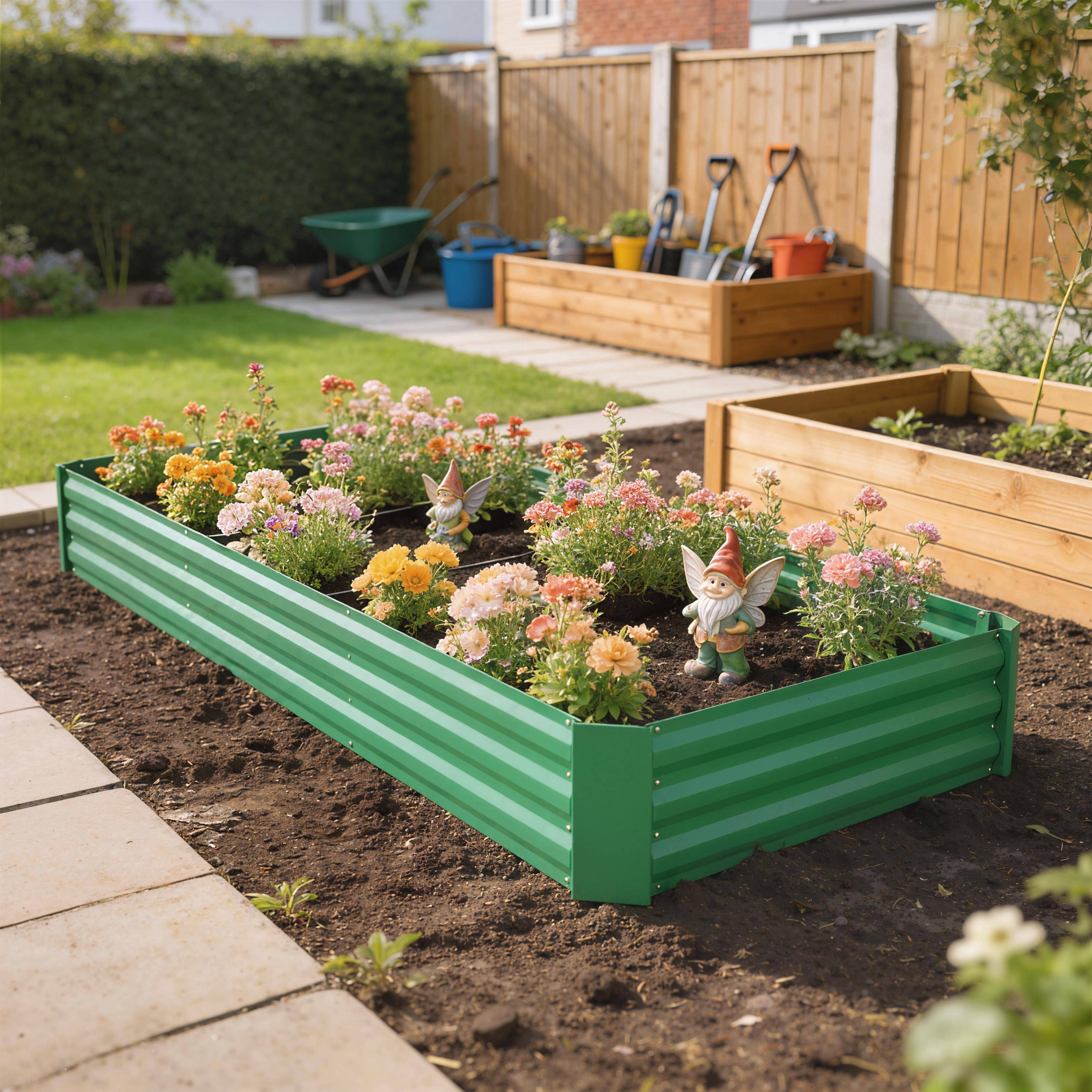 PANGIVO - Carré potager acier galvanisé vert 240 x 120 x 30 cm - PANGIVO - Image 4