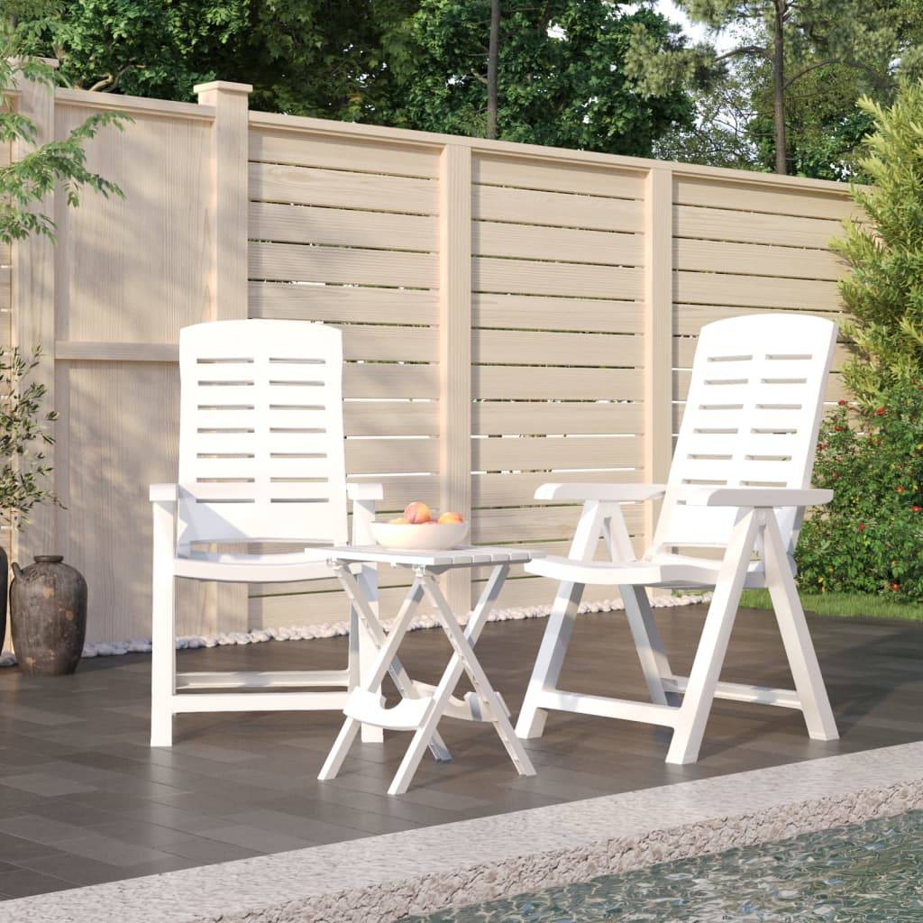 Ensemble de 3 pcs table de jardin avec chaises - mobilier de jardin Blanc Polypropylène - Image 2