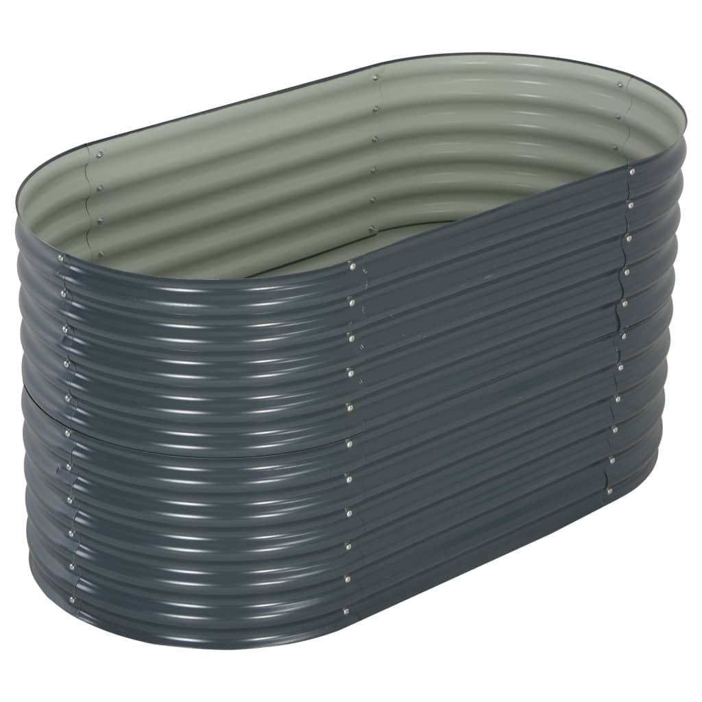 Helloshop26 - Jardinière lit surélevé plantes fleurs jardin 160 x 80 x 81 cm acier galvanisé gris - Imagen 3