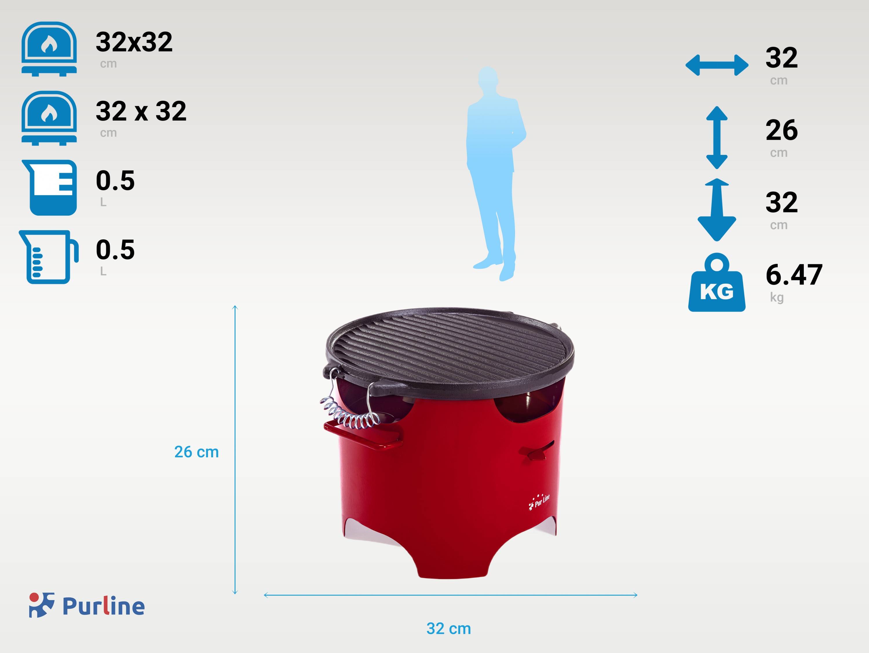 Purline - Barbecue à l'éthanol 0.5L en acier rouge - Purline - Image 5