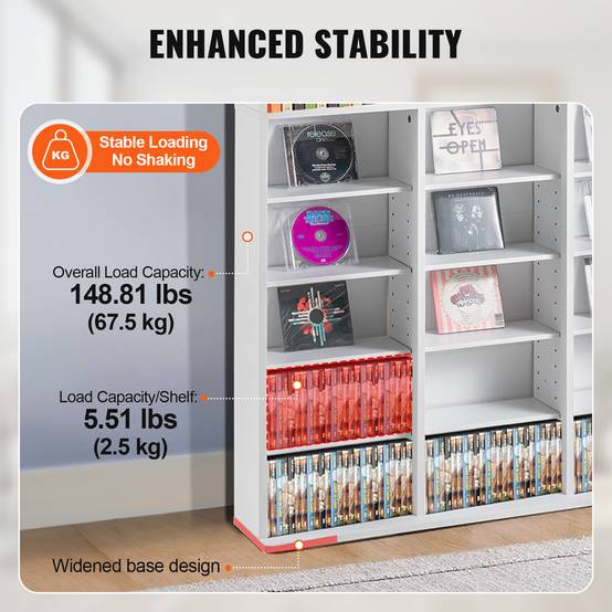VEVOR Armoire rangement CD/DVD, 27 compartiments. 9 couches, pour 756 CD. Blanc. - Image 3