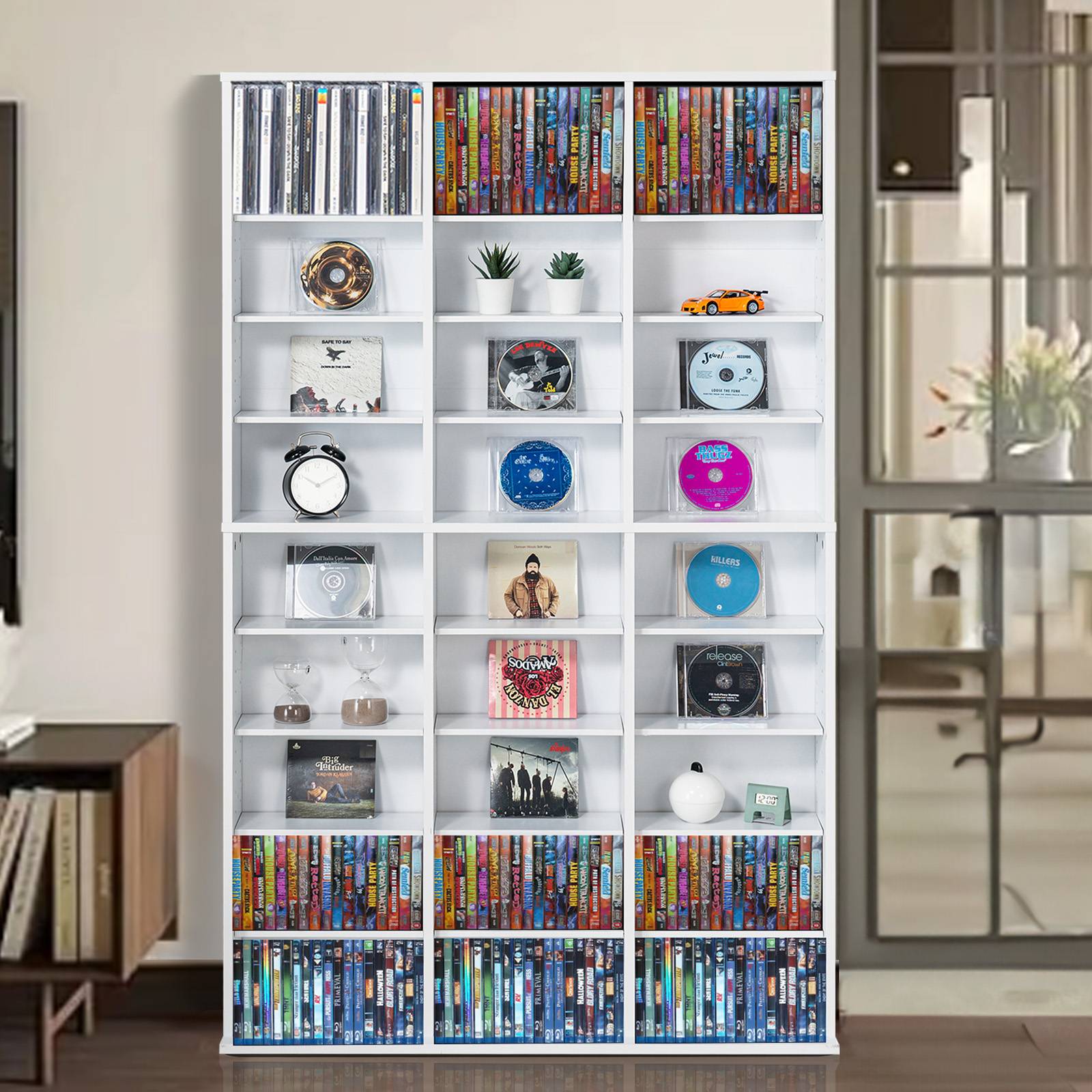 VEVOR Armoire rangement CD/DVD, 27 compartiments. 9 couches, pour 756 CD. Blanc. - Image 8