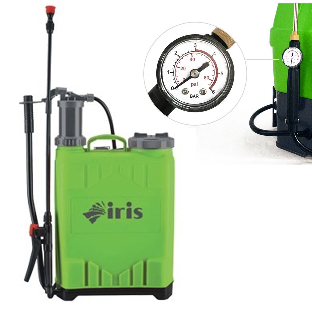 Pulvérisateur manuel 16L  Spray et Jet Désinfection Entretien Végetaux et Jardins IRIS - Imagen 1