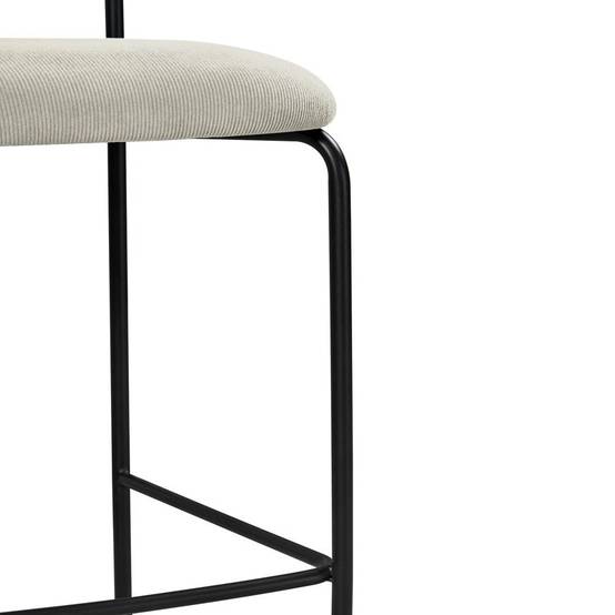 Sicaan Lot de 2 tabourets de bar scandinaves OLIVIA velours côtelé beige - Image 8