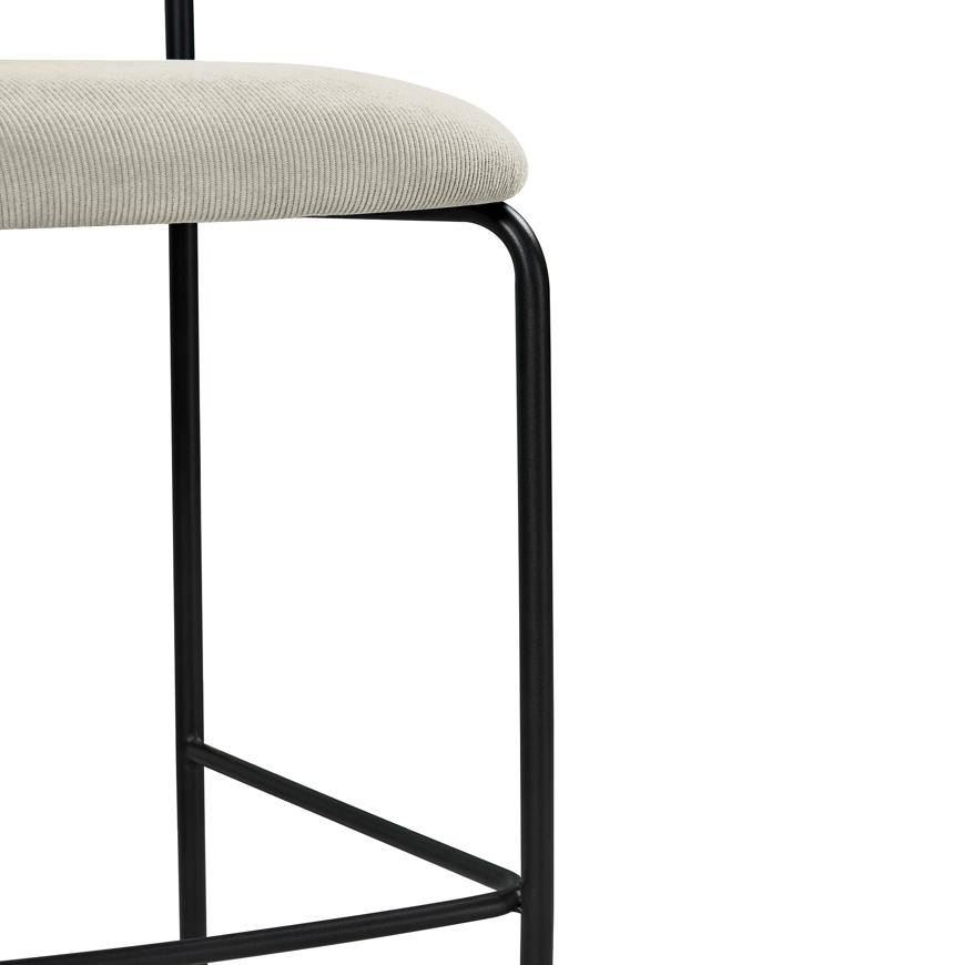 Sicaan Lot de 2 tabourets de bar scandinaves OLIVIA velours côtelé beige - Image 8