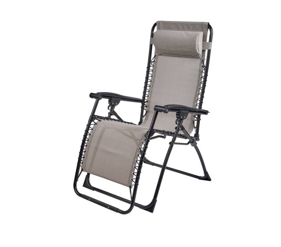 Lot de 2 fauteuils relax en acier  pliant  lin  PALAVAS - Imagen 4