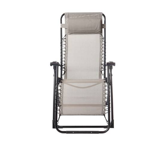 Lot de 2 fauteuils relax en acier pliant lin PALAVAS - Image 3
