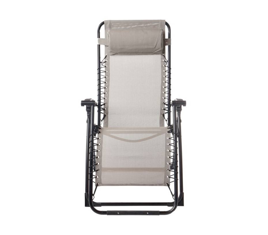 Lot de 2 fauteuils relax en acier  pliant  lin  PALAVAS - Imagen 3