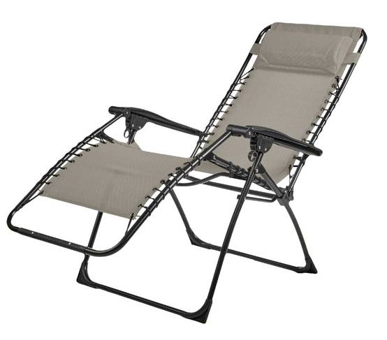Lot de 2 fauteuils relax en acier pliant lin PALAVAS - Image 2