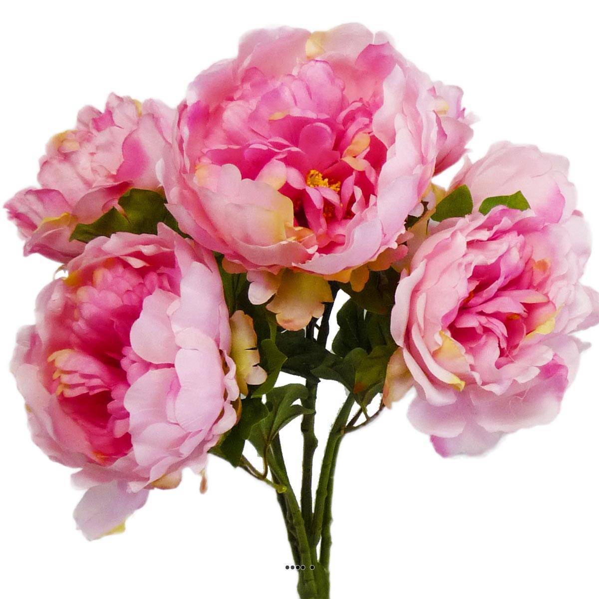 Artificielles - Bouquet de Pivoines artificielles 7 têtes Hauteur 55 cm Rose - couleur: Rose