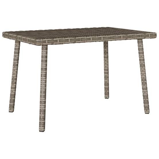 Table basse de jardin rectangulaire gris résine tressée 60 x 40 x 37 cm - PANGIVO - Image 2