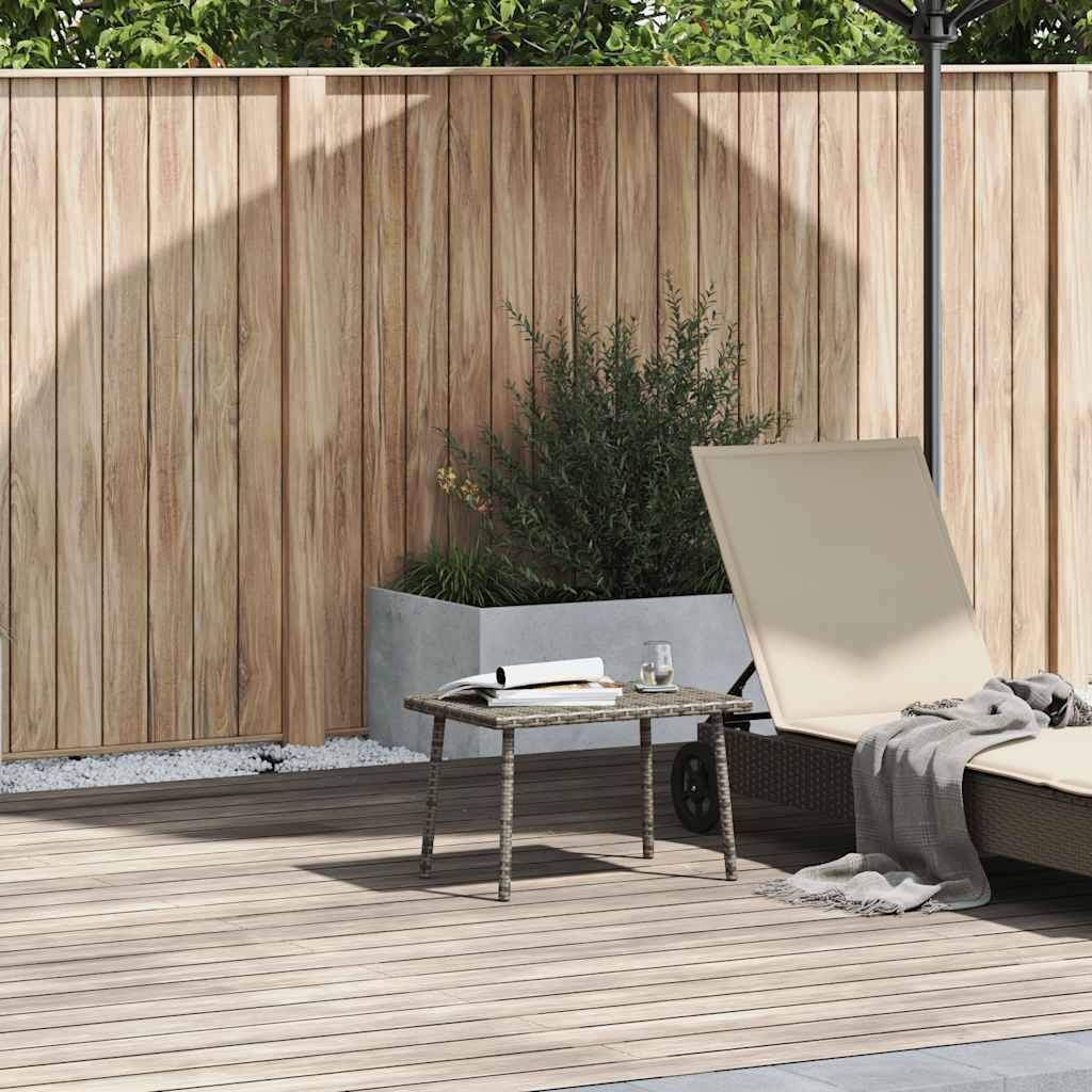 Table basse de jardin rectangulaire gris résine tressée 60 x 40 x 37 cm - PANGIVO - Image 1