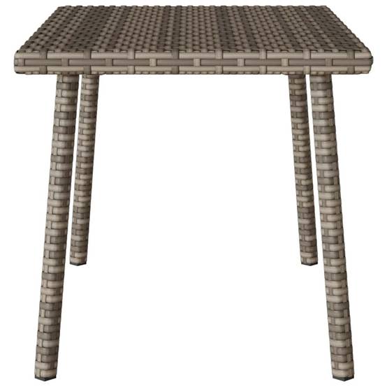 Table basse de jardin rectangulaire gris résine tressée 60 x 40 x 37 cm - PANGIVO - Image 5