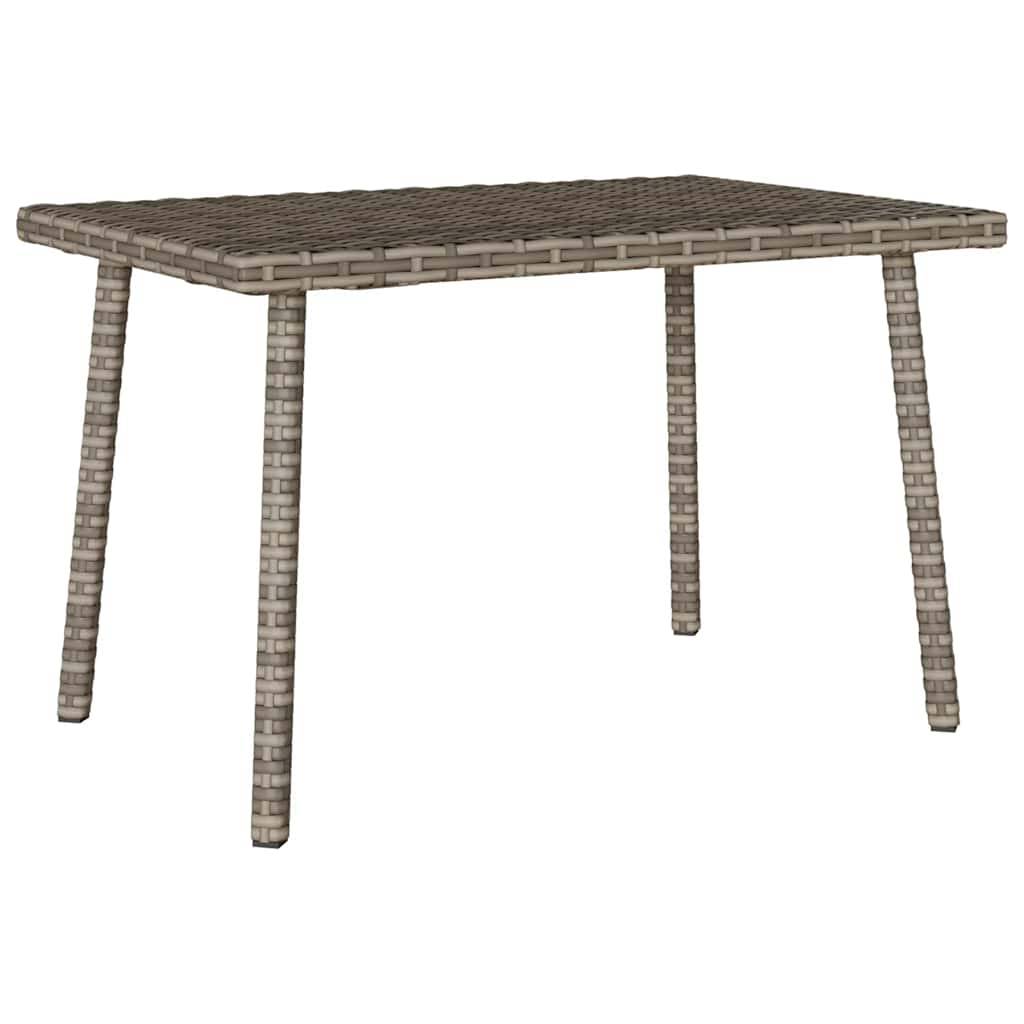 Table basse de jardin rectangulaire gris résine tressée 60 x 40 x 37 cm - PANGIVO - Image 6