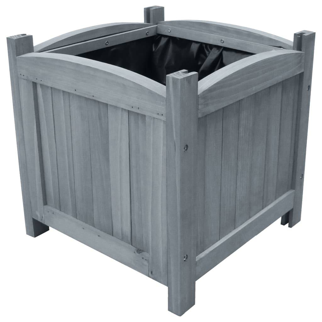Helloshop26 - Jardinière lit surélevé plantes fleurs jardin 2 pcs 30 x 30 x 30 cm bois de sapin massif - Imagen 1