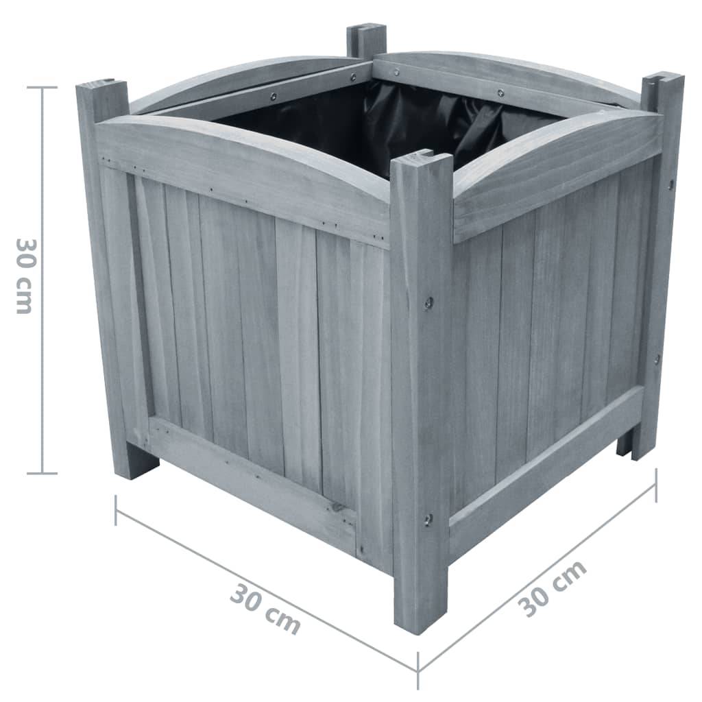 Helloshop26 - Jardinière lit surélevé plantes fleurs jardin 2 pcs 30 x 30 x 30 cm bois de sapin massif - Imagen 4