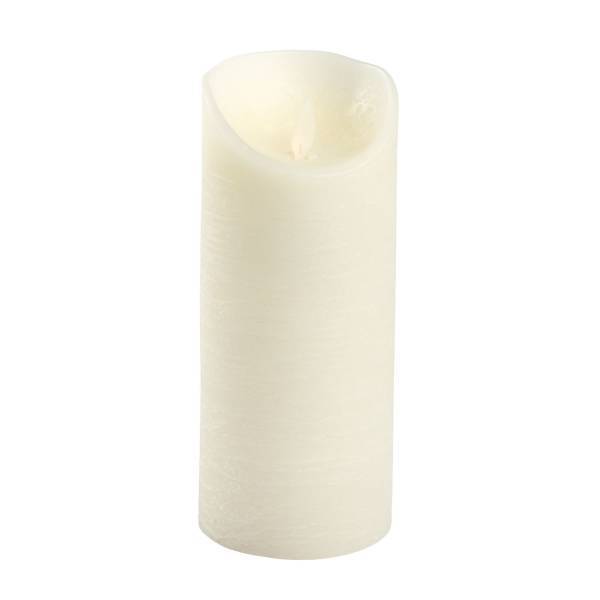 Bougie LED en cire rustique Ivoire à piles imitation flamme vacillante H18cm Timer Blanc chaud Lotti - Image 4