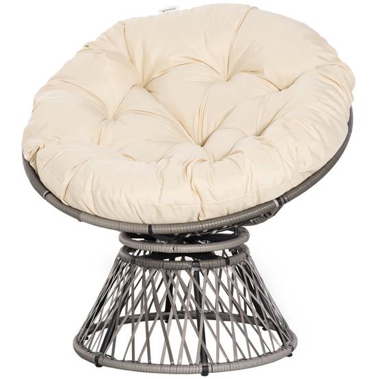 Fauteuil papasan rotin synthétique beige 87 x 97 x 90 cm - PANGIVO - Image 2