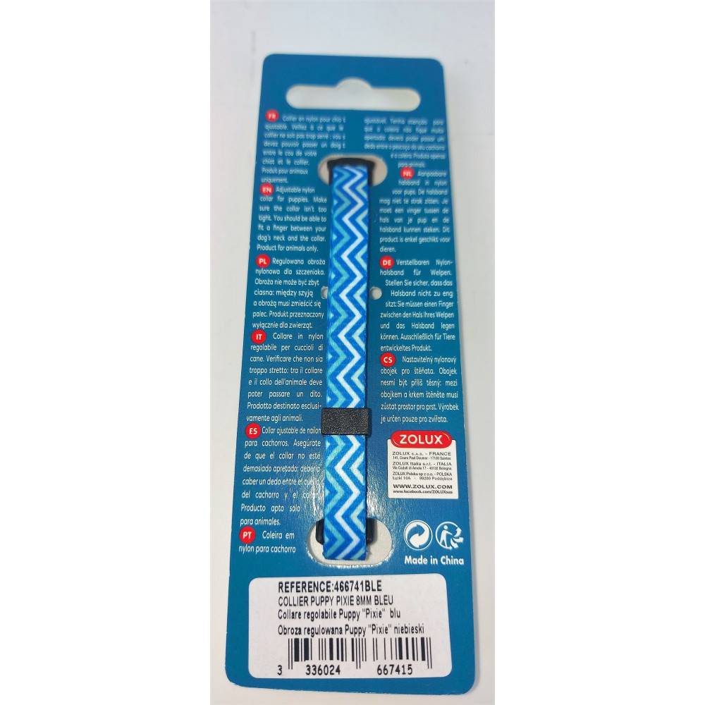 Zolux - zolux - Collier PUPPY PIXIE. 8 mm .16 à 25 cm. couleur bleu. pour chiots - Image 3