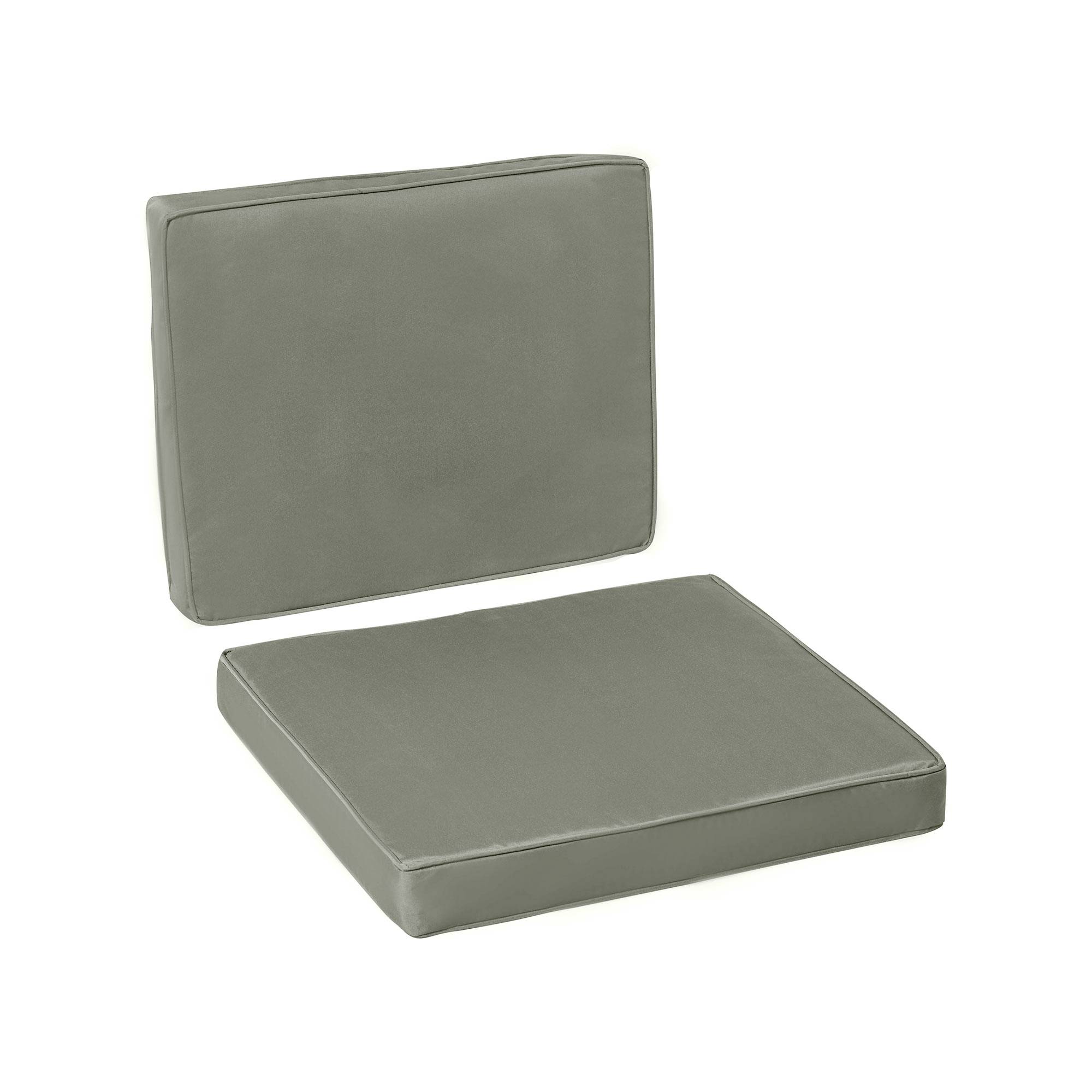 Outsunny - Lot 2 coussins de chaise déhoussables grand confort matelassé rembourrage mousse tissu polyester gris foncé - Outsunny - Image 1