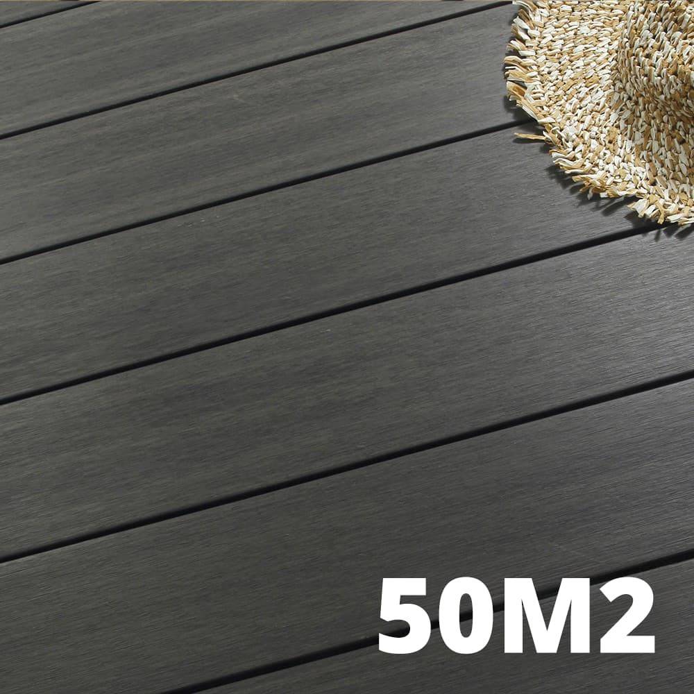 Kit Terrasse Composite NAVIA 50m² - Gris Foncé - 152 lames de terrasse (220 x 14.5 x 2.2 cm) - Fixation par Clips - Terrasse - Imagen 1