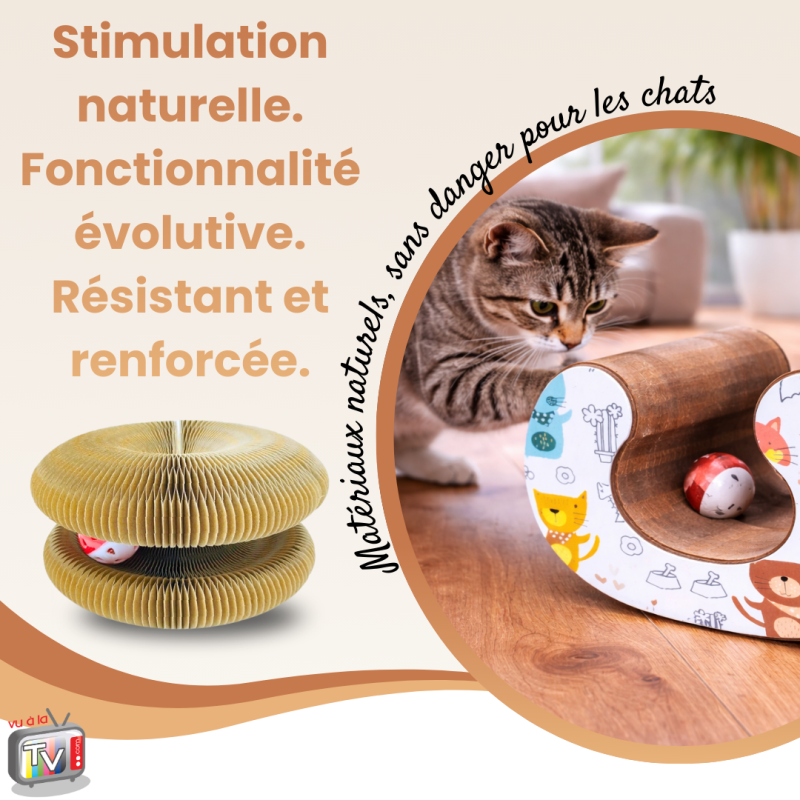 Jouet Chat | Jouet Pour Chat | Griffoir Pour Chat | Carton Ondulé Interactif Conçu Pour Griffades Naturelles - VENTEO - Image 4