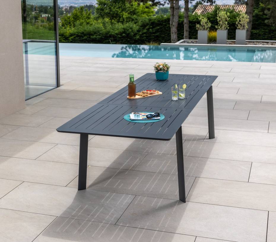 Ensemble table et chaises de jardin  8 places  Gris Anthracite  NAIROBUZA - Image 3
