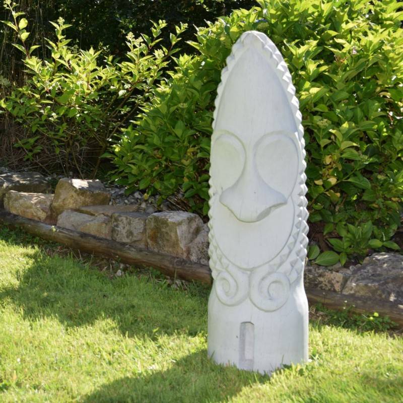 Jardinex - Statue de jardin Tiki Toa 75 cm - Blanc  - Jardinex - Imagen 3