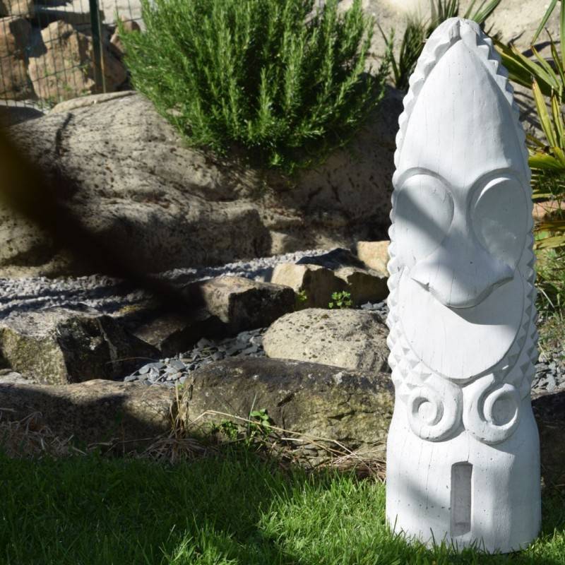 Jardinex - Statue de jardin Tiki Toa 75 cm - Blanc  - Jardinex - Imagen 2