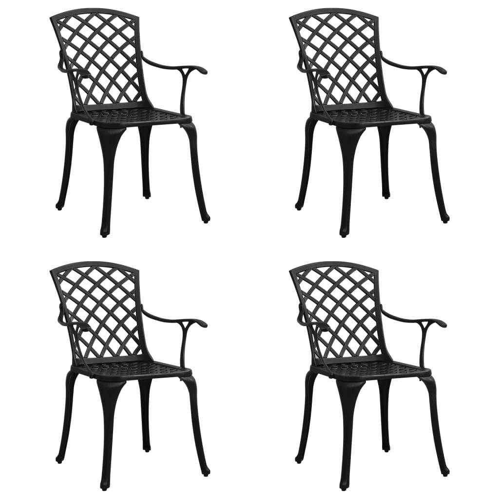 Chaises de jardin aluminium coulé noir 61 x 60 x 93 cm (lot de 4) - PANGIVO