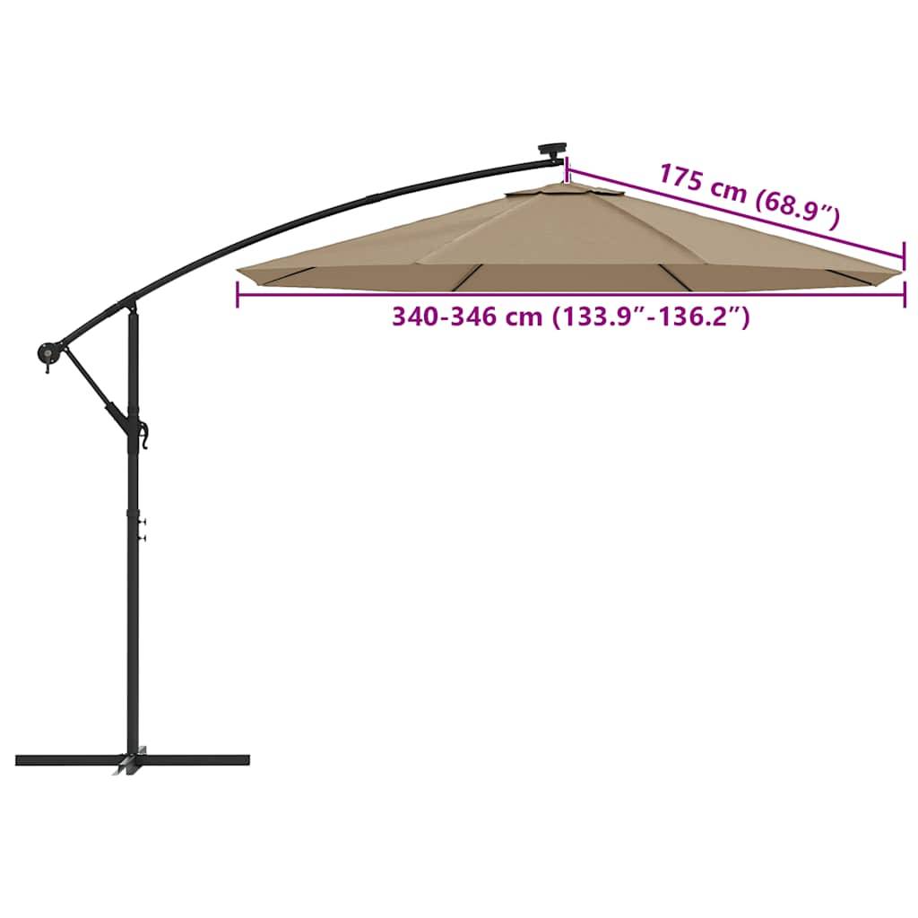 Vidaxl - Toile de Rechange pour Parasol Taupe 350 cm vidaXL 313815 - Image 3