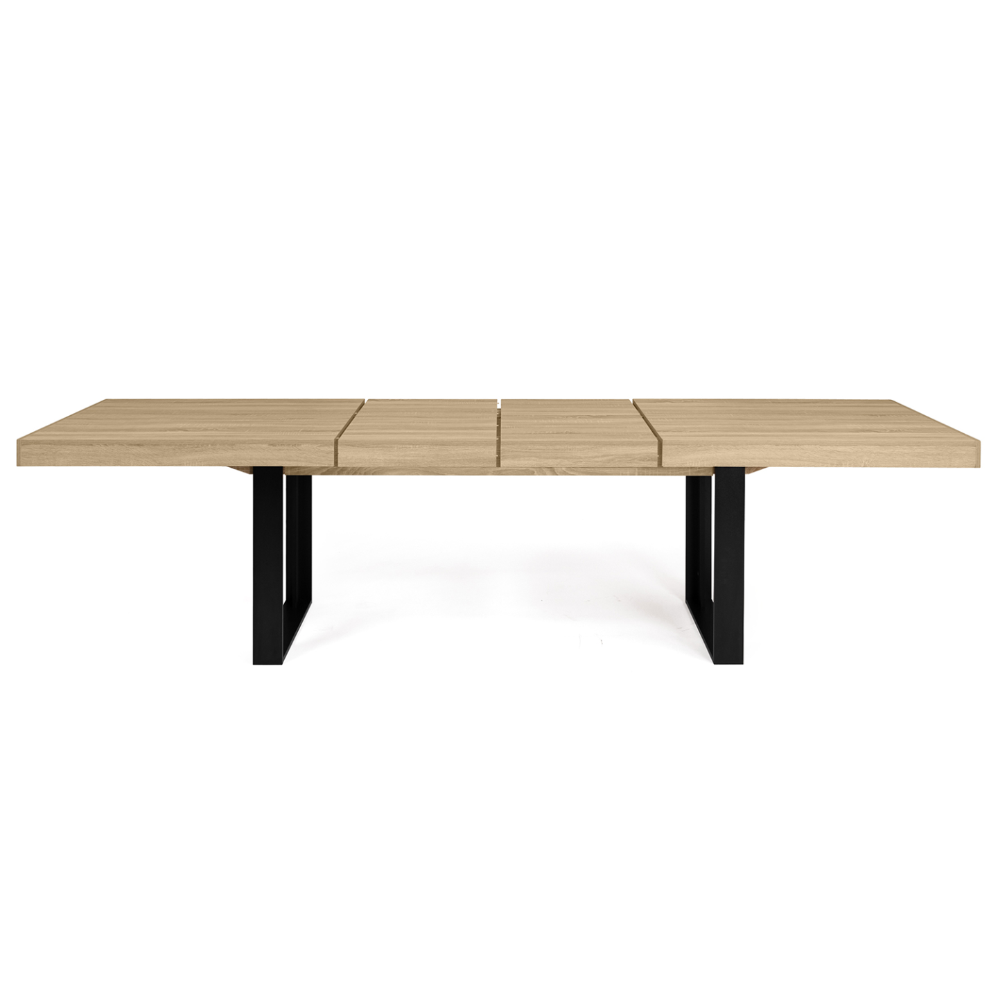 Table à manger extensible rectangle PHOENIX 6-12 personnes bois et noir 200-300 cm - Image 3