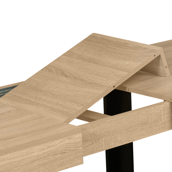 Table à manger extensible rectangle PHOENIX 6-12 personnes bois et noir 200-300 cm - Image 6