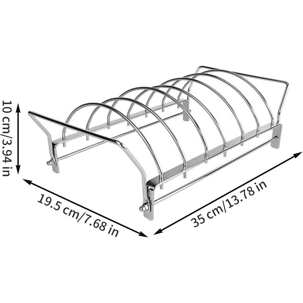 Support vertical pour barbecue - 6 côtes/ailes - Acier inoxydable antiadhésif - Pliable et facile à nettoyer-Living123 - Image 7