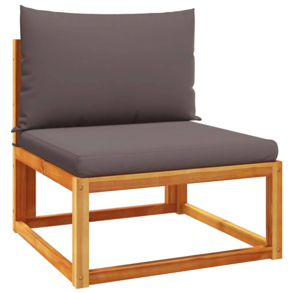 Ensemble de canapés de jardin | Canapé D'extérieur | Sofa De Jardin 3 pièces avec coussins en bois d'acacia et rotin Maison Chic - Image 5