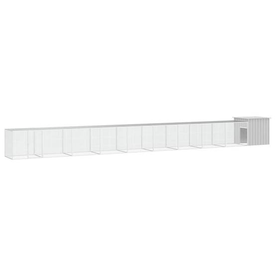 Poulailler enclos acier galvanisé volaille extérieur parc grillage 1000x91x100cm gris - ComfortXL Outdoor Living - Image 1